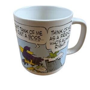 Vintage Shoe Comic Strip Mug Office Meeting 1984 Applause
